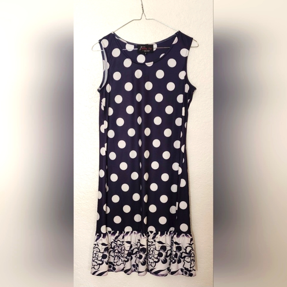 Abby Joy By Tango Mango Polka Dot Sleeveless Dress.  Size S